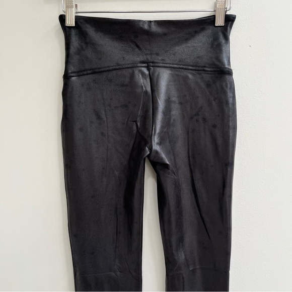 Spanx Faux Leather Black Leggings High Rise Shapewear Compression Size Small - Picture 4 of 9